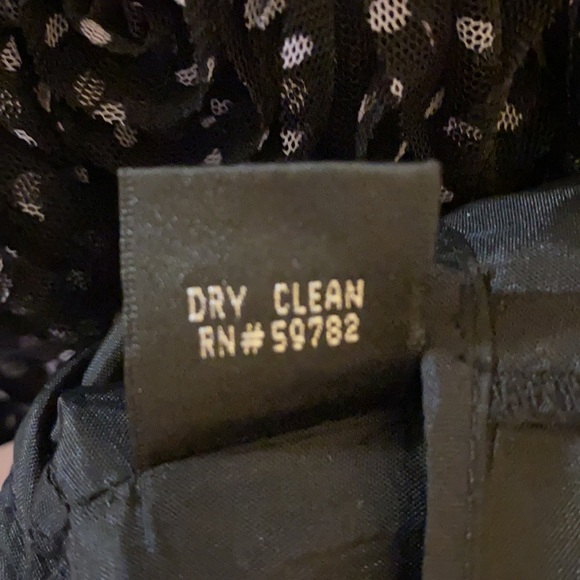 Adrianna Papell Black/White Polka Dot Dress with 3D Rose Chiffon Size: 14 Formal - Picture 8 of 10